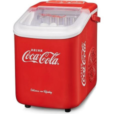 Salco Coca Cola Ice Cube Maker - Ice Maker with 2 Ice Cube Sizes - 10 kg Ice Cubes per Day - Retro Design Red - Portable Ice Cube Machine for Cocktails, Drinks & Parties