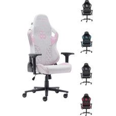 NEWSKILL Takamikura V2 ergonominė žaidimų kėdė su 4D porankiais, 180° atlošu, orui laidžiu audiniu ir plieniniu pagrindu, rožinė