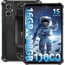 OUKITEL RT3 Plus Outdoor Tablet Android 15, 11000 mAh Battery, 16GB + 128GB/1TB Robust Tablet PC, 8.0 Inch, Octa-Core, 16MP + 8MP Camera IP68/IP69K Waterproof, Dual SIM 4G/2.4G/5G WiFi/GPS/NFC/AI