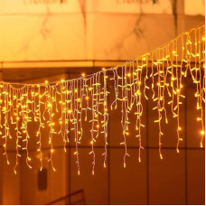 15 m 600 LED Icicle Fairy Lights Outdoor Indoor Christmas Fairy Lights Outdoor with Timer, IP44 Waterproof 8 Modes Christmas Lighting Light Curtain Outdoor for Balcony, Party, Eaves, Railing