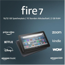Fire 7 tablet, 7” display, 32 GB, latest model (2022 release), Black with Ads