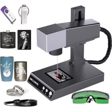 MR.CARVE M1 skaidulinis lazerinis žymėjimo aparatas, lazerinis graviravimo aparatas visiems metalams, juvelyriniams dirbiniams ir plastikams (70 mm x 70 mm), 2-in-1 pramoninės ir amatininkų klasės