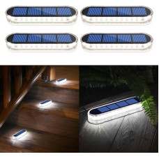 YiLaie Solar Lights for Outdoor Garden, Solar Lights for Outdoors, White Light 5700 K Solar Floor Lights Outdoor with Auto On/Off LED Solar Lamp Outdoor IP68 Waterproof Solar Lights Garden, Pack of 4