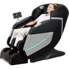 Massage Chair 3D Zero Gravity SL Track Full Body Shiatsu Massage with Foot Rollers Bluetooth Heat Therapy Calf Kneading Massage Airbag Massage Stretch (Black)