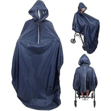 Neperšlampamas pončas neįgaliųjų vežimėlių naudotojams su gobtuvu, itin lengvas neperšlampamas neįgaliųjų vežimėlis su gobtuvu, lietaus dangtis, lietpaltis, saugus kaklo uždarymas vyrams ir moterims