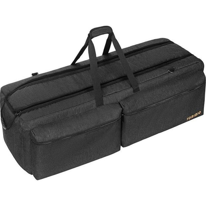 Paminkštintas teleskopinis krepšys su reguliuojamais skirtukais ir kišenėmis teleskopams, laikikliams, trikojams ir priedams (juodas), juodas, kelioninis krepšys