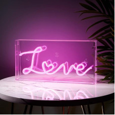 Lights4fun LED neoninės raidės Stalo lempa Sienų šviesos meilė Maitinimo galia veikė vidaus Motinos diena Dovana