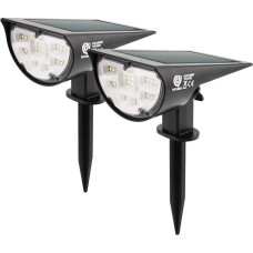 Solar Lights for Outdoor Use, IP65, LED Solar Lights Garden with Ground Spike, 6500 K, Cool White, Solar Spotlight Outdoor with 2 Brightness Levels, LED Garden Lights with 18 LEDs for Garden,