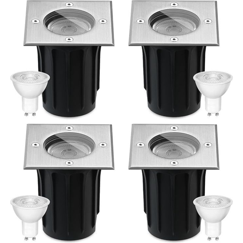 LED įleidžiamas grindų prožektorius Lauko pasukamas GU10 (keičiamas) 3 W IP67 grindų prožektorius Lauko LED įleidžiamas prožektorius Lauko / įleidžiamas grindų prožektorius Matiniai keičiamieji lęšiai iki