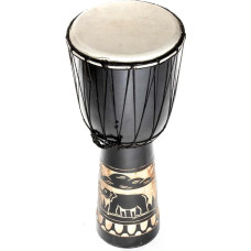 60 cm didelis Djembe būgnas Bongo būgnas Elephant Brown Fair Trade Top Sound Black