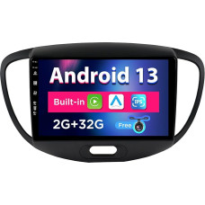 BXLIYER Android 13 IPS Car Radio Suitable for Hyundai I10 (2007-2013) - Built-in CarPlay/Android Car - Reversing Camera Free - 2G + 32G - Steering Wheel Control DAB Fast-Boot BT WiFi DSP - 2 DIN 9