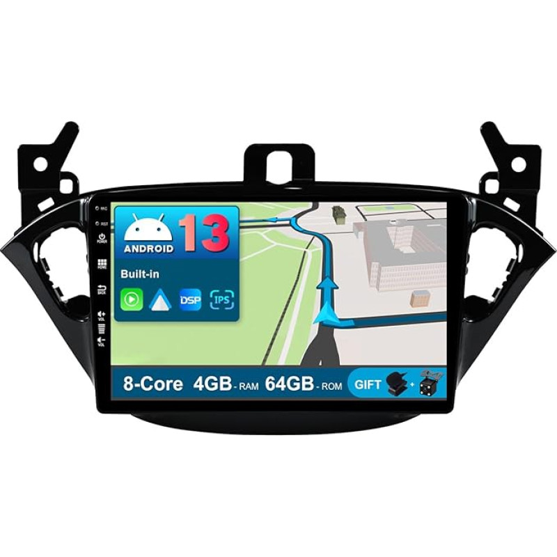 JOYX Android 12 IPS Car Radio Suitable for Opel Corsa (2015-2019) / Adam (2013-2016) - [4G+64G] - Built-in DSP / Carplay / Android Car - Camera + Mic - 9 Inch 2 DIN - SWC WiFi DAB 360 Camera Fast Boot