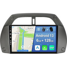 YUNTX [6GB + 128GB] Android 13 Car Radio for Toyota RAV4 (2001-2006)-[Integrated CarPlay/Android Car/DSP/GPS]-9 Inch IPS 2.5D Camera + MIC-DAB/Mirror Link/Bluetooth 5.0/360 Camera/Steering Wheel