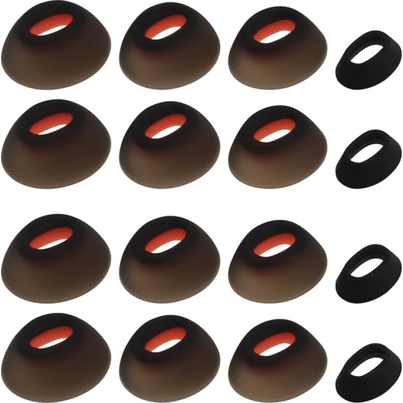 VGOL 8 Pairs Black Silicone Earplugs for In-Ear Headphones Replacement for Headphones Compatible with JBL Tune Flex 4 Sizes (XS/S/M/L)