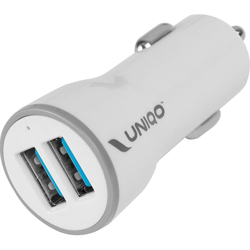 UNIQO 12 Watt Quick Charger Car Charger with Two Universal USB Ports up to 2.4 A Cigarette Lighter Socket