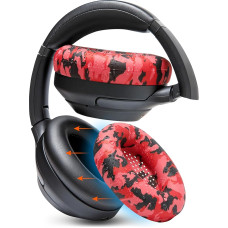 WC SweatZ XM3 Protective Headphone Ear Covers for Sony WH1000XM3 by WC | Only Compatible with Sony XM3 Over Ear Headphones | Sweatproof & Easily Washable | Red Camo