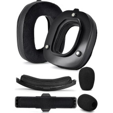 A50 Gen 4 Mod Kit - defean Replacement Ear Pads and Headband Compatible with Astro A50 Gen 4 Headset Ear Pads Noise Cancelling Foam Extra Thickness (Black Protein and Velour)