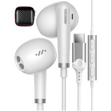 USB C Headphones for iPhone 16 15 Pro Max Samsung S24 Ultra A54 A34 A35 A55 S23 FE, USB C Headphones with Microphone In-Ear Headphones with Cable Earphones USB Type C Headphones for Mi 14 Pixel 9 Pro