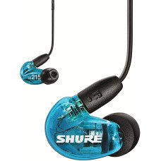 Shure AONIC 215 Wired Noise Isolating Earphones, Clear Sound, Single Driver, Secure In-Ear Fit, Detachable Cable, Durable Quality, Compatible with Apple and Android Devices - Blue