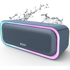 DOSS Bluetooth Speaker, SoundBox Pro Music Box, 20 W, Multicoloured Lights, IPX6 Waterproof, 20H Battery, Wireless Stereo Pairing, Box for Mobile Phone