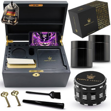 PURPLE LEGACY® Sphinx's Secret Sanctuary | Box Lockable Box Wooden Box | 2 UV Glasses, Large Removable Tablet, Smartphone Holder, Lots of Storage Space & Accessories | Normal Version