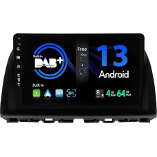 SXAUTO - Built-in DAB - Android 12 IPS Car Radio Fits Mazda CX-5 (2013-2016) - Built-in Carplay/Android Car/DSP - LED Camera + MIC - 4G + 64G - AHD 360-Camera SWC Fast-Boot WiFi - 2 DIN 10.1 Inch