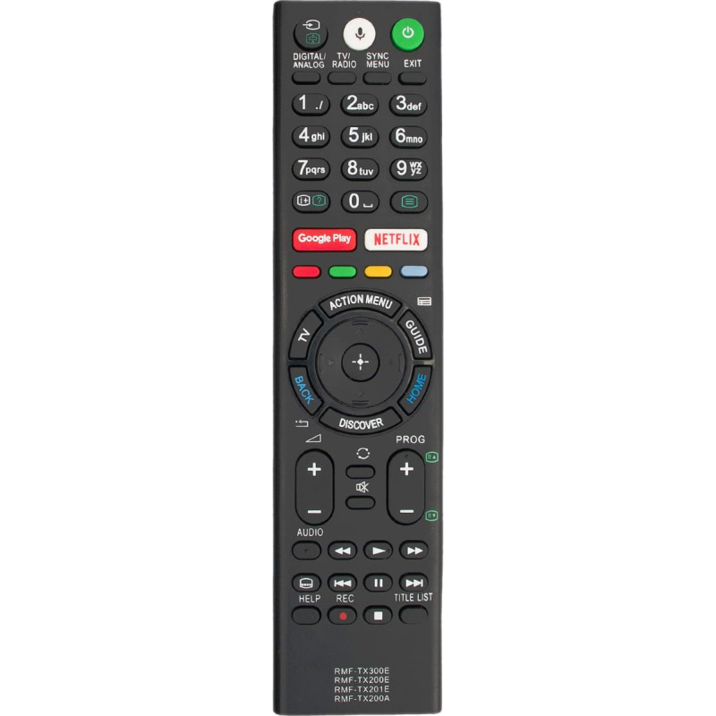 4IN1 RMF-TX300E RMF-TX200E RMF-TX201E RMF-TX200A VINABTY Replacement Voice Remote Control Suitable for Sony TV KD-43XE8077 KD-43XE8005 KD-43XE8004 FW-43XE8001 KD-7 5XE900005 KD-75XE8596 KD-65XE9005