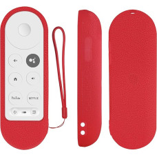 G9N9N Voice Remote Control with Cover, Replacement for 2020 Google Chromecast 4K Snow GA01409, GA01919, GA01920, GA01920, GA01920, with Two Popular Shortcut Keys (Remote Control + Red Cover)