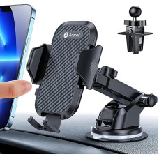 andobil Car Phone Mount [3 in 1] [Stable] Universal Car Phone Holder with Clip and Suction Cup 360° Rotation One-Hand Operation for All Phones (iPhone 14), Car, GPS