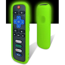 Case for Roku Remote - Environmentally Friendly Silicone Material, Drop-Proof, Dustproof, Washable, Compatible with Most Models of Roku Voice Remote Skin, Roku TV Remote Case (Green)