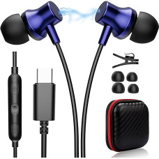 USB C Headphones for iPhone 16 15 Pro Max Samsung Galaxy A35 A55 S24 USB C Headphones In-Ear C Headphones with HiFi Stereo Magnetic Microphone and Volume Control for Xiaomi 14 Pixel 9 8a OnePlus 12