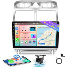 [8 Core 4+64GB] Android 13 Car Radio, Wireless CarPlay Android Car, for Peugeot 307 SW CC (2002-2013) Radio, Screen 9 Inch, Bluetooth, Mirror Link, GPS WiFi DSP FM SWC USB