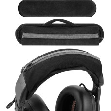 Geekria Large Hook and Loop Headband Cover + Headband Pad Set/Headband Protector with Zipper/DIY Installation, No Tools Required, Compatible with AKG, JBL, Razer, Sennheiser