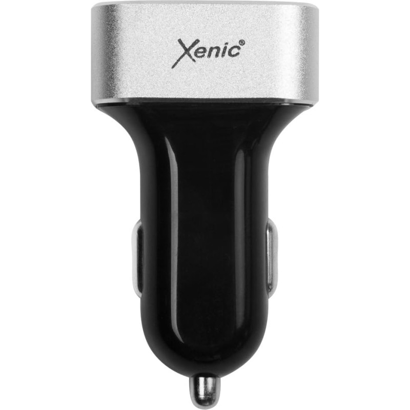 Xenic Ast CR195 Car Cigarette Lighter Charger Adapter with Two USB Ports – Fast Charge 9 Black