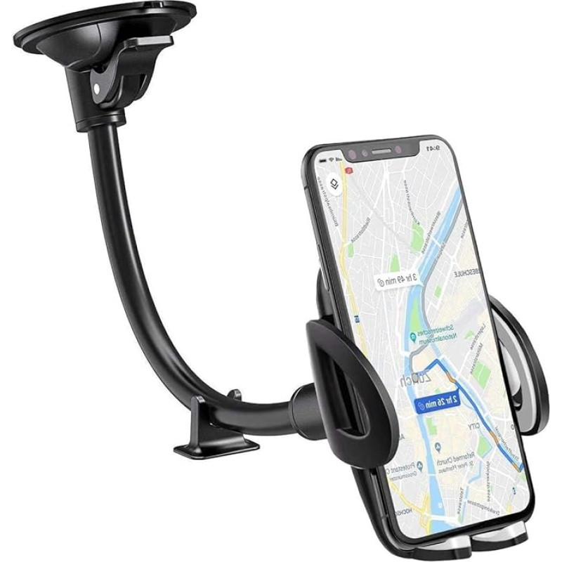 Car Phone Holder, Flexible Long Arm Car Mount [Strong Suction Anti-Shake Stabilizer] Phone Holder for Car Windscreen, Compatible with iPhone, All Smartphones