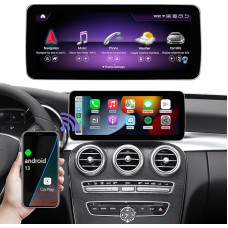 Road Top Android 13 Car Radio 12.3 Inch Carplay Touchscreen for Mercedes Benz C GLC Class W205 2015-2018 Year with NTG5.0, 8 + 256 GB Car Stereo, Support Wireless Carplay, Android Car, Navigation