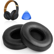 Replacement Ear Pads Ear Pads Ear Pads Replacement for Beats Solo 2 & Solo 3 Wireless On-Ear Headphones Earpads with Soft Protein PU Leather Memory Foam (1 Pair,Black)