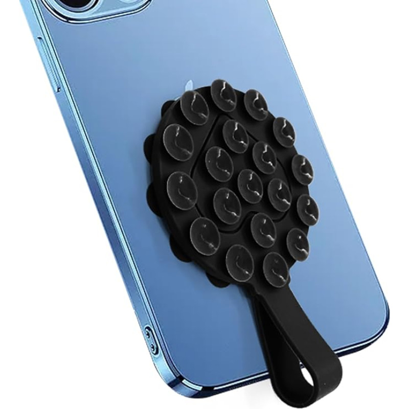 XZC Silicone Suction Phone Case, Adhesive Mount, Non-Slip Hands-Free Phone Holder, Strong Grip Mirror, Shower Phone Holder for TikTok Videos and Selfies