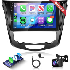 2G + 64G Wireless Carplay Android 13 Car Radio 2 DIN for Nissan Qashqai J11 X-Trail T32 2013-2017 10 Inch Car Radio with Android Car Navigation GPS WiFi Mirror Link Bluetooth FM/RDS/DAB/EQ/SWC Rear