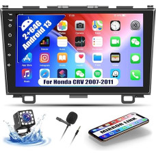 OiLiehu 2G + 64G Android 13 Car Radio 2DIN for Honda CRV 2007-2011 Car Radio with Screen 9 Inch Car Radio with Mirror Link/Equalizer/Bluetooth/Steering Wheel Control/FM RDS/WiFi/GPS/Rear View Camera