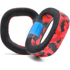 WC Freeze HS80 - Cooling Gel Ear Pads for Corsair HS80 RGB Wireless, Wired and HS80 Max by Wicked Cushions - Increased Comfort, Thickness and Soundproofing for Epic Gaming Sessions | Red Camo