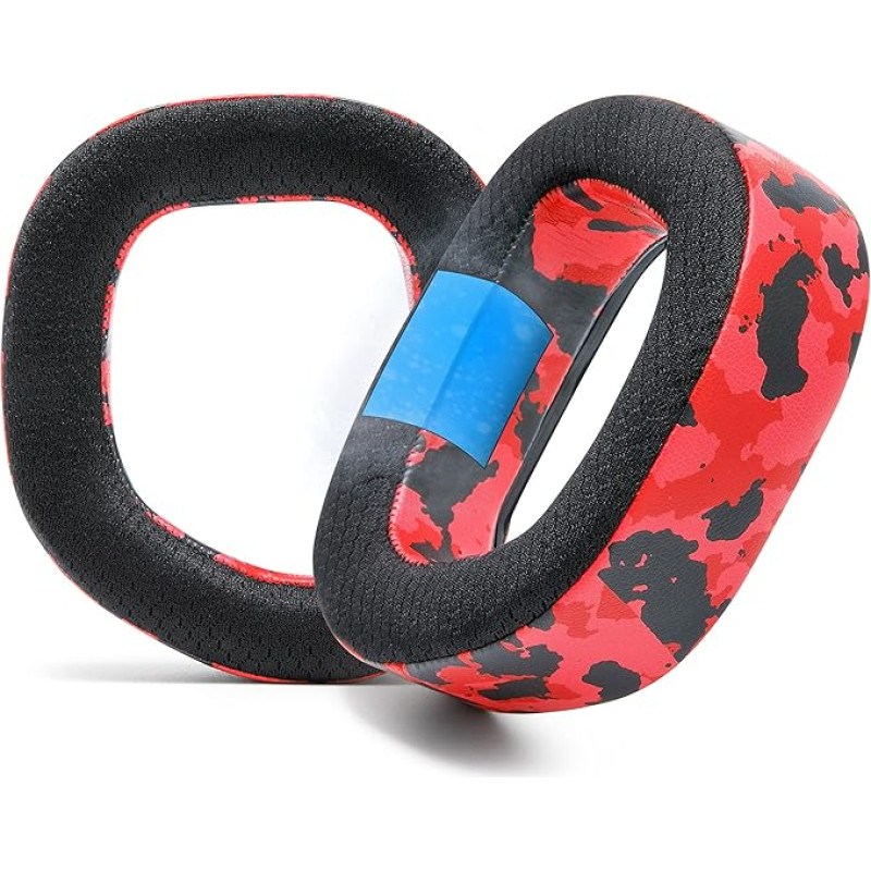 WC Freeze HS80 - Cooling Gel Ear Pads for Corsair HS80 RGB Wireless, Wired and HS80 Max by Wicked Cushions - Increased Comfort, Thickness and Soundproofing for Epic Gaming Sessions | Red Camo