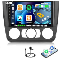 8Core 2G + 64G CAMECHO Car Radio for BMW 1 Series E87 E81 E82 E88 with Navigation Carplay Android Car, Android 13 Car Radio with 9 Inch Screen, Bluetooth DSP RDS/FM Mirror Link and USB (Manual AC)