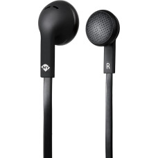 Meliconi MySound Speak Flat, Headset mit Mikrofon + Integrierten Bedienelementen, Ideal für Smartphones. Flaches, Verhedderungssicheres Kabel, 3,5 mm Klinkenstecker, Länge 1,2 m, Schwarz