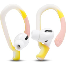 WC HookZ - Patented Improved Over Ear Straps for AirPods Pro 1, 2 and AirPods 1, 2 and 3 - Two Size Pairs Included in the Package Made by Wicked Cushions | Yellow Starburst