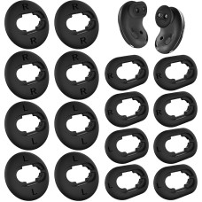 8 Pairs Soft Silicone Anti Slip Black Wireless Bluetooth Earphone Earbuds Sets Replacement Accessories Compatible with Samsung Galaxy Buds Live Headphones