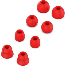 bare Silicone Ear Plugs Compatible with Beats by Dr. Dre Powerbeats Pro Wireless Stereo Headphones (Red, 4 Pairs)