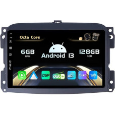 SXAUTO Android 13 - [Built-in 4G LTE & DAB] - 6G + 128G - Car Radio for Fiat 500L (2012-2016) - Dual Band WiFi - CarPlay Android Car - Camera + Mic - DSP 360-CAM SWC Fast Boot - QLED 10.1 Inch - 2 DIN