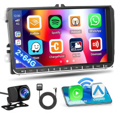 Inefala Android 13 2GB/64GB Car Radio GPS Navigation for VW Polo Golf V VI Seat Skoda Radio Wireless Carplay Android Car, 9 Inch Touch Screen, GPS Navigation, WiFi, BT, USB, FM RDS, EQ, MIC, Reversing