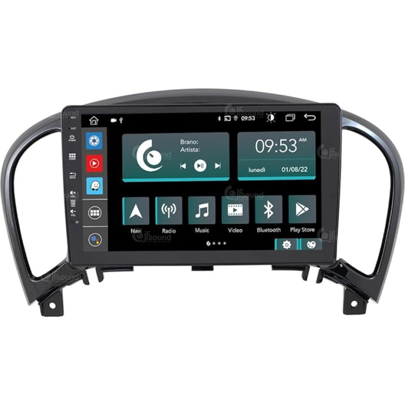 Personalised Car Radio for Nissan Juke (with Navigation and Rear View Camera with 360° View) Android GPS Bluetooth WiFi USB DAB+ Touchscreen 9 Inch 8core Carplay Android Car